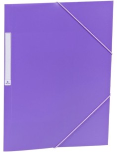 Paq 10 carpetas fº gomas solapas pp translucido violeta